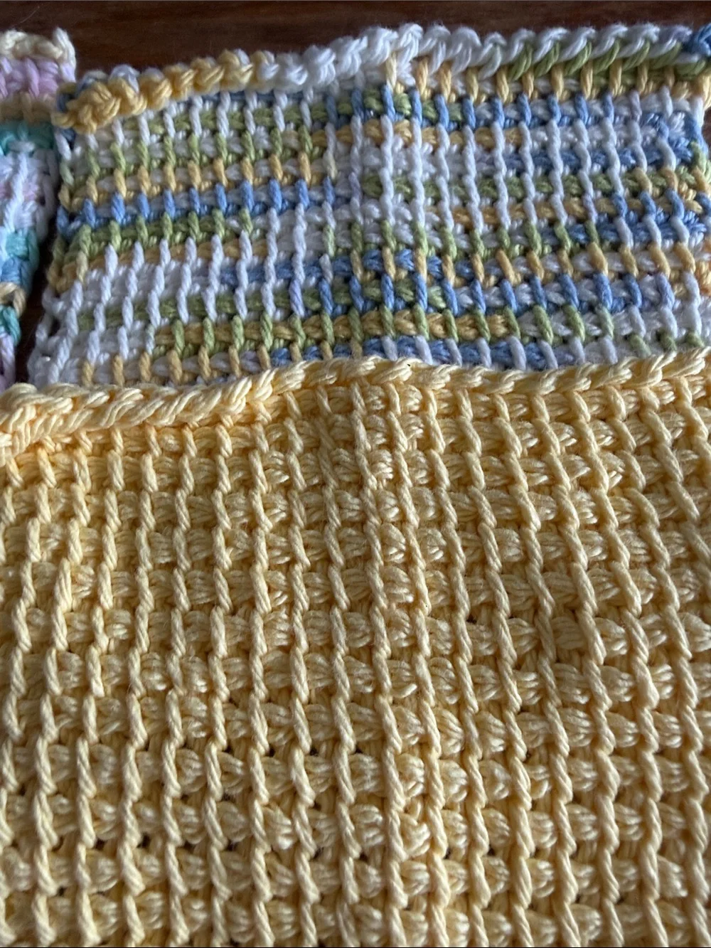 Handmade Pastel & Yellow Wash Cloth Set - Soft Cotton